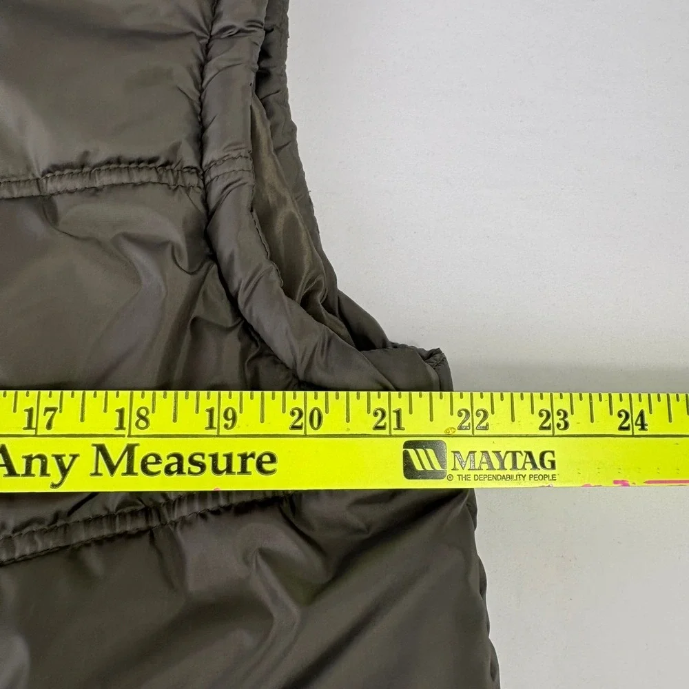 CARBON Puffer Vest Hooded‎ Mens Size XL Olive Green Quilted Full Zip